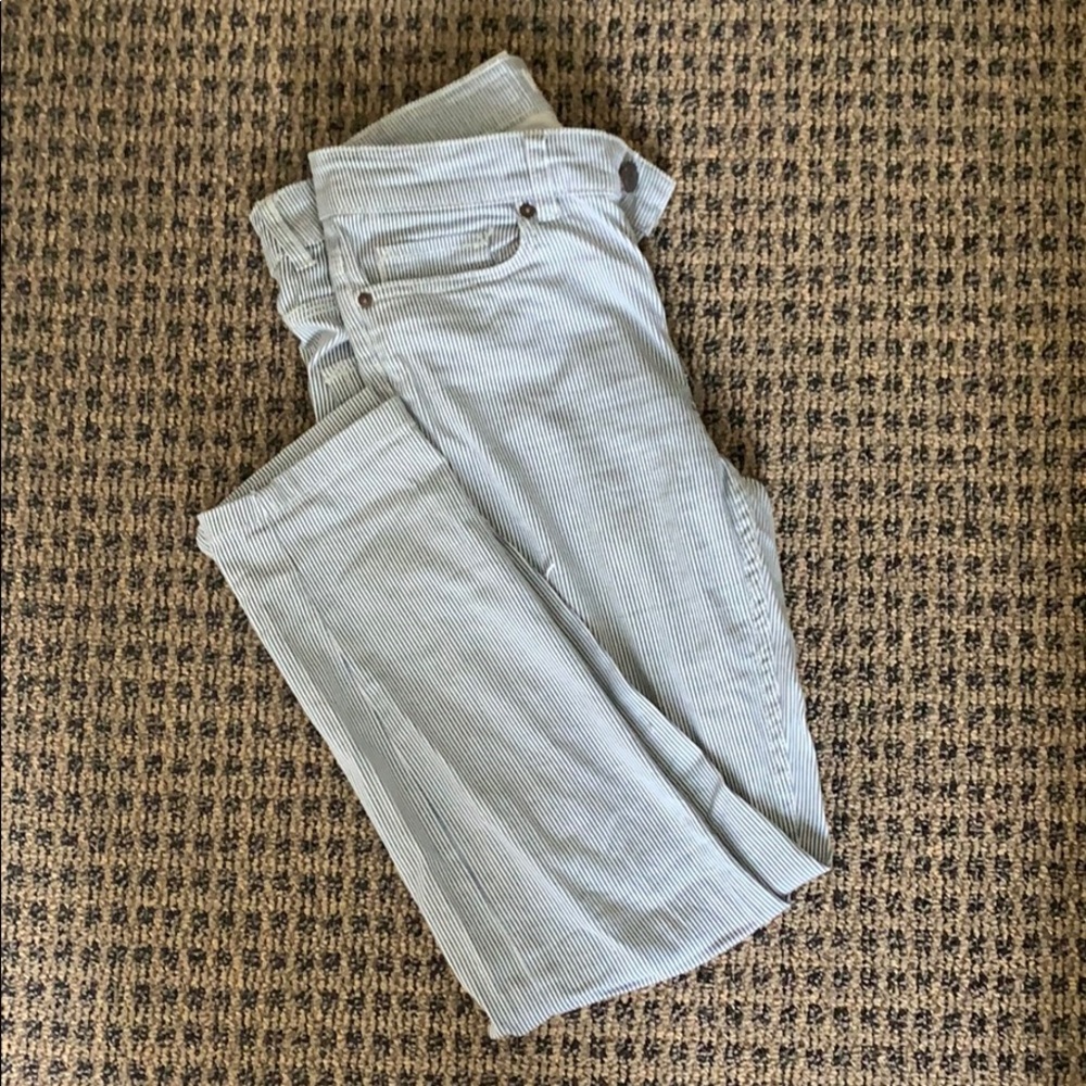 H&M blue and white striped pants